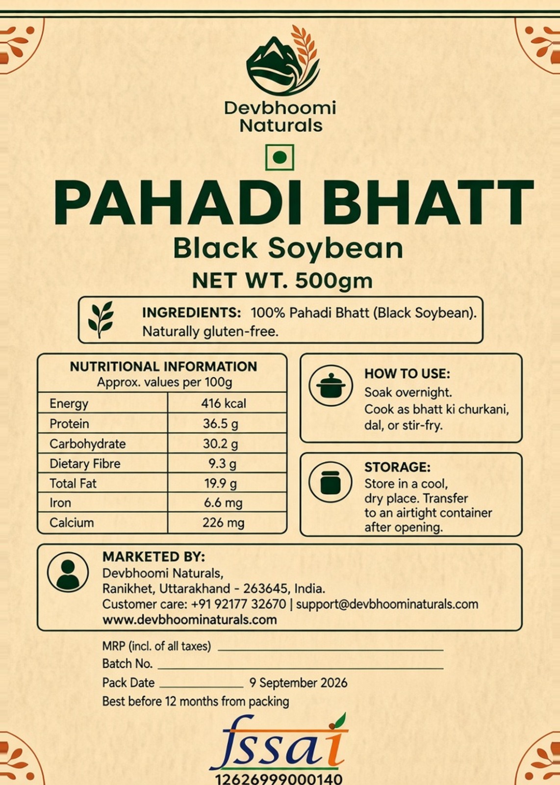 Pahadi Bhatt (Black) — Image 3